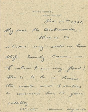 Lot #50 Theodore and Edith Roosevelt (2) Autograph Letters Signed as President and First Lady - Image 3