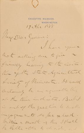 Lot #37 Rutherford B. Hayes Autograph Letter Signed as President - Image 1