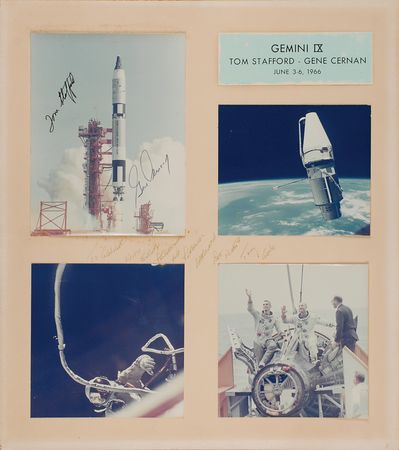 Lot #3091 Gemini 9 Signed Photograph Display - Image 1
