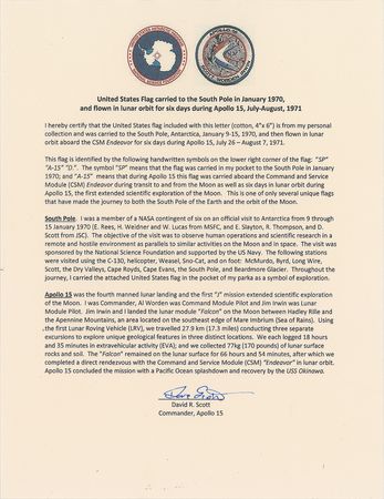 Lot #3378 Dave Scott's Apollo 15 Flown Flag - Image 3