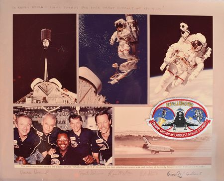 Lot #3557 STS-41-B Signed Flown Patch Display - Image 1