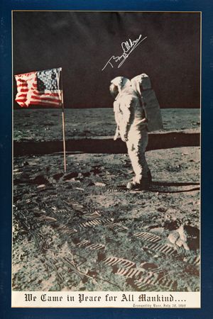 Lot #3234 Buzz Aldrin Signed Poster - Image 2