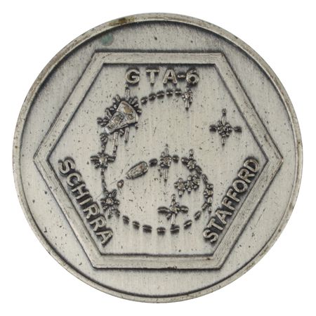 Lot #3078 Wally Schirra's Gemini 6 Flown Fliteline Medallion - Image 1