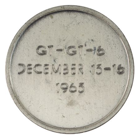 Lot #3078 Wally Schirra's Gemini 6 Flown Fliteline Medallion - Image 2