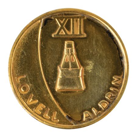 Lot #3075 James Lovell's Gemini 12 Flown Fliteline Medallion - Image 1