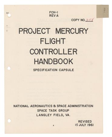 Lot #3005 Gene Kranz's Mercury-Atlas 6 Flight Controller Handbook - Image 3