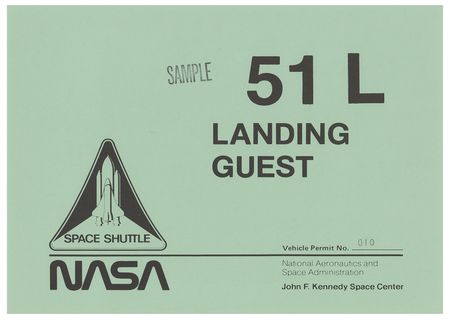 Lot #3558 STS-51-L Vehicle Permit - Image 1