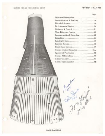 Lot #3070 Gemini Astronauts (5) Signed Press Reference Book - Image 2