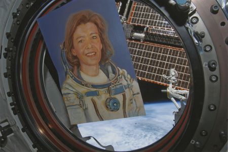 Lot #3675 Soyuz TMA-14/ISS Flown Painting by Jan Fekete: Claudie Haignere - Image 3