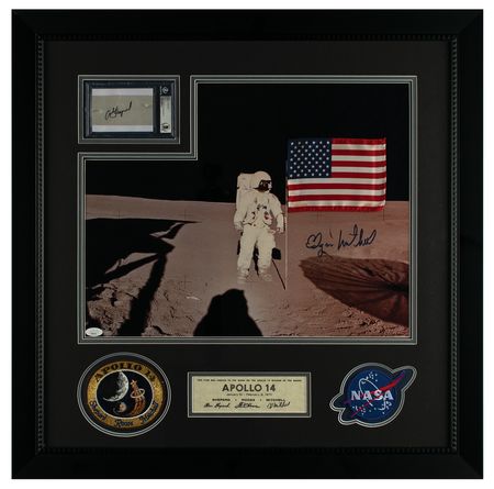 Lot #3370 Alan Shepard and Edgar Mitchell Signed Display - Image 1