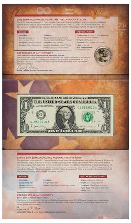 Lot #3539 John Herrington Twice-Signed Native American Currency Set - Image 3