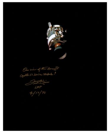 Lot #3330 Fred Haise Signed Oversized Photograph - Image 1