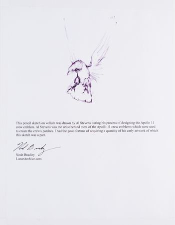 Lot #3672 Apollo 11: Al Steven Original Apollo 11 Emblem Sketch - Image 3