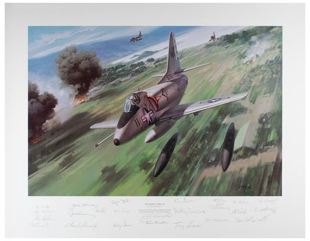 Lot #3688 A4 Skyhawk Aviators Signed Print - Image 1
