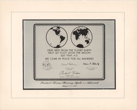 Lot #3244 Apollo 11 President's Dinner Replica Lunar Plaque - Image 1
