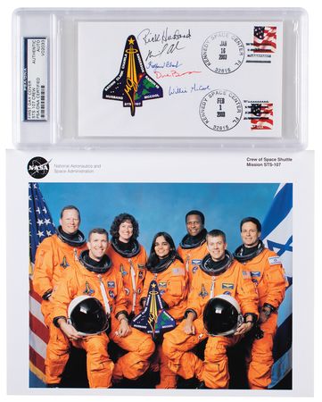 Lot #3554 STS-107 Space Shuttle Columbia Signed Cover - Image 1