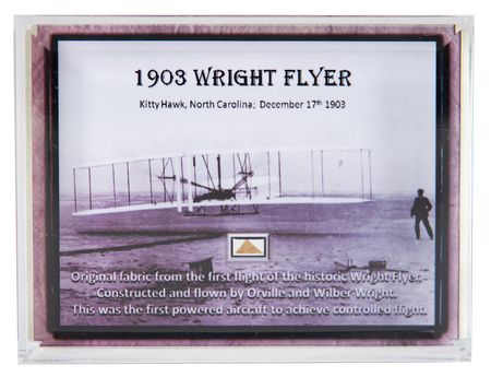Lot #3707 Wright Flyer Flown Fabric Swatch - Image 1