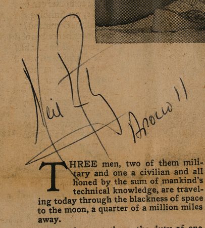 Lot #3216 Neil Armstrong Signed Newspaper - Image 3
