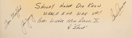 Lot #3172 Apollo 10 Signed Photograph Presented to Charles Schulz - Image 2