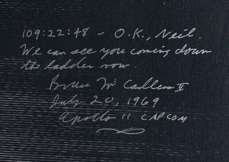 Lot #3219 Charlie Duke and Bruce McCandless Signed Oversized Canvas - Image 2