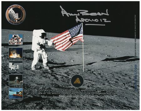Lot #3267 Apollo 12 Kapton Foil [Attested to as Flown by Florian Noller] with Certificate Signed by Alan Bean - Image 1