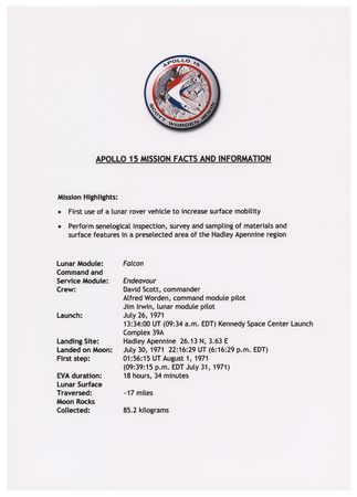 Lot #3373 Apollo 15 Lunar Dust with Certificate Signed by Dave Scott [Attested to as Flown by Florian Noller] - Image 6