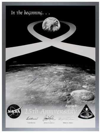 Lot #3149 Apollo 8 Signed 25th Anniversary Poster - Image 1