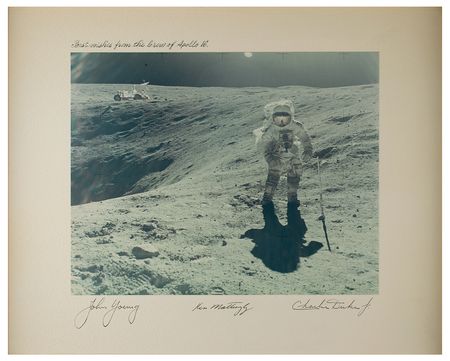 Lot #3412 Apollo 16 Signed Photograph - Image 2