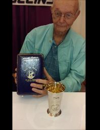 Lot #3218 Apollo 11: Silver Beaker with Case Signed by Michael Collins  - Image 8