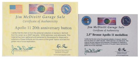 Lot #3264 Jim McDivitt's Apollo 11 Medallion and Tie Tack - Image 3