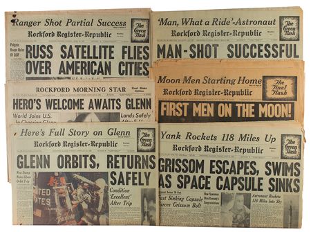 Lot #3052 Project Mercury and Space Race (23) Newspapers - Image 1