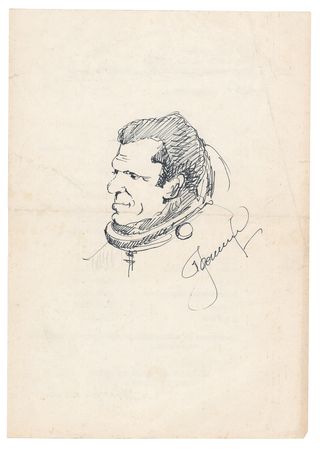 Lot #3588 Alexei Leonov Signed Sketch - Image 1