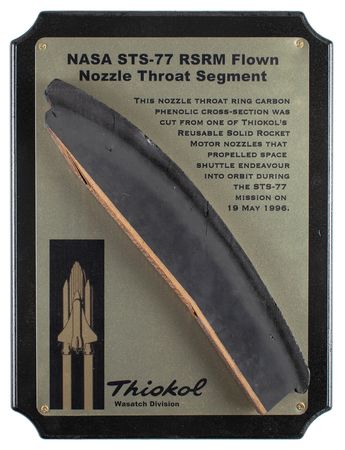 Lot #3574 STS-77 Flown Shuttle Nozzle Throat Piece