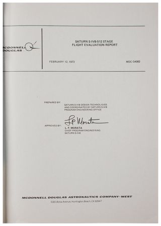 Lot #3446 Apollo 17 Saturn S-IVB-512 Stage Flight Evaluation Report - Image 2