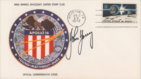 Lot #3432 John Young Signed Apollo 16 Insurance Cover - Image 1