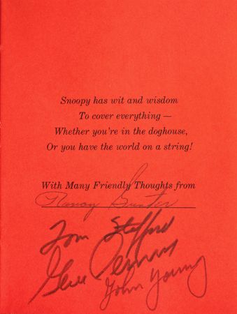 Lot #3175 Apollo 10 Signed Peanuts Book and Walter Kapryan Signature - Image 2