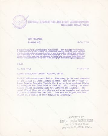 Lot #3254 Neil Armstrong Original Vintage NASA Photograph - Image 2