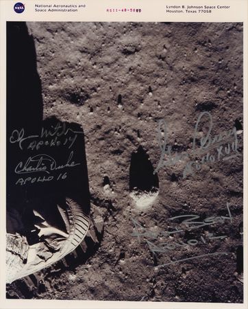 Lot #3489 Moonwalkers Multi-Signed Photograph - Image 1