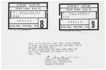 Lot #3046 Liberty Bell 7: Flown Section of Neck Dam from Gus Grissom's MR-4 Pressure Suit - Image 3