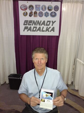 Lot #3590 Vostok 2 Flown Parachute Cord Section Display Signed by Gennady Padalka - Image 3