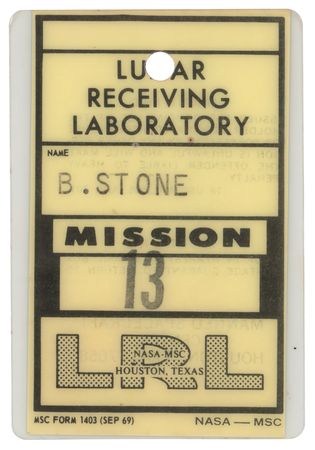 Lot #3320 Apollo 13 Access Badge: Randy Stone - Image 1