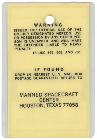 Lot #3351 Apollo 14 Access Badge: Randy Stone - Image 2