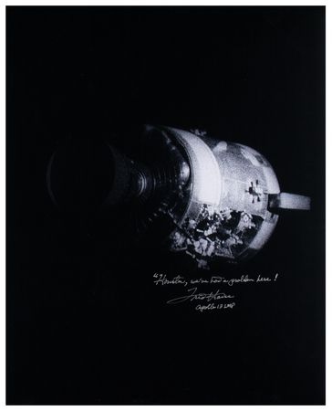 Lot #3309 Fred Haise Signed Oversized Photograph - Image 1