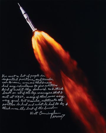 Lot #3140 Walt Cunningham Signed Oversized Photograph - Image 1