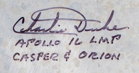 Lot #3474 Charlie Duke and Fred Haise Signed Command Module Support Plate - Image 3