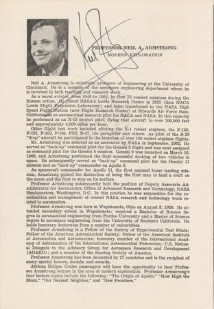 Lot #3217 Neil Armstrong, Scott Carpenter, and Isaac Asimov Multi-Signed Program - Image 2