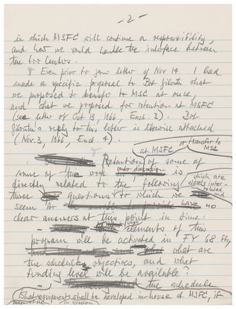 Lot #3494 Wernher von Braun Handwritten Draft Letter - Image 2