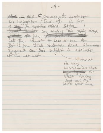 Lot #3494 Wernher von Braun Handwritten Draft Letter - Image 4