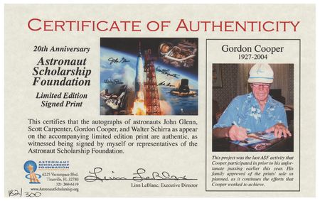 Lot #3048 Mercury Astronauts (4) Signed Photograph - Image 2