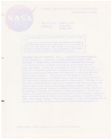 Lot #3184 Apollo 10: Cernan and Stafford Signed Photograph - Image 2